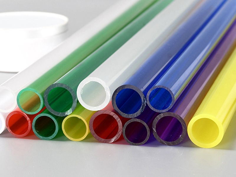 50 Colourful Drawbench Acrylic  Tubes 8mm x 6mm  Mixed Lots 